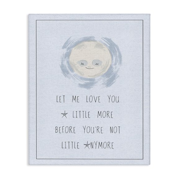 Stupell Industries Mid-Century Love You a Little More Blue Moon Canvas Art, 16 x 20, by Lil' Rue