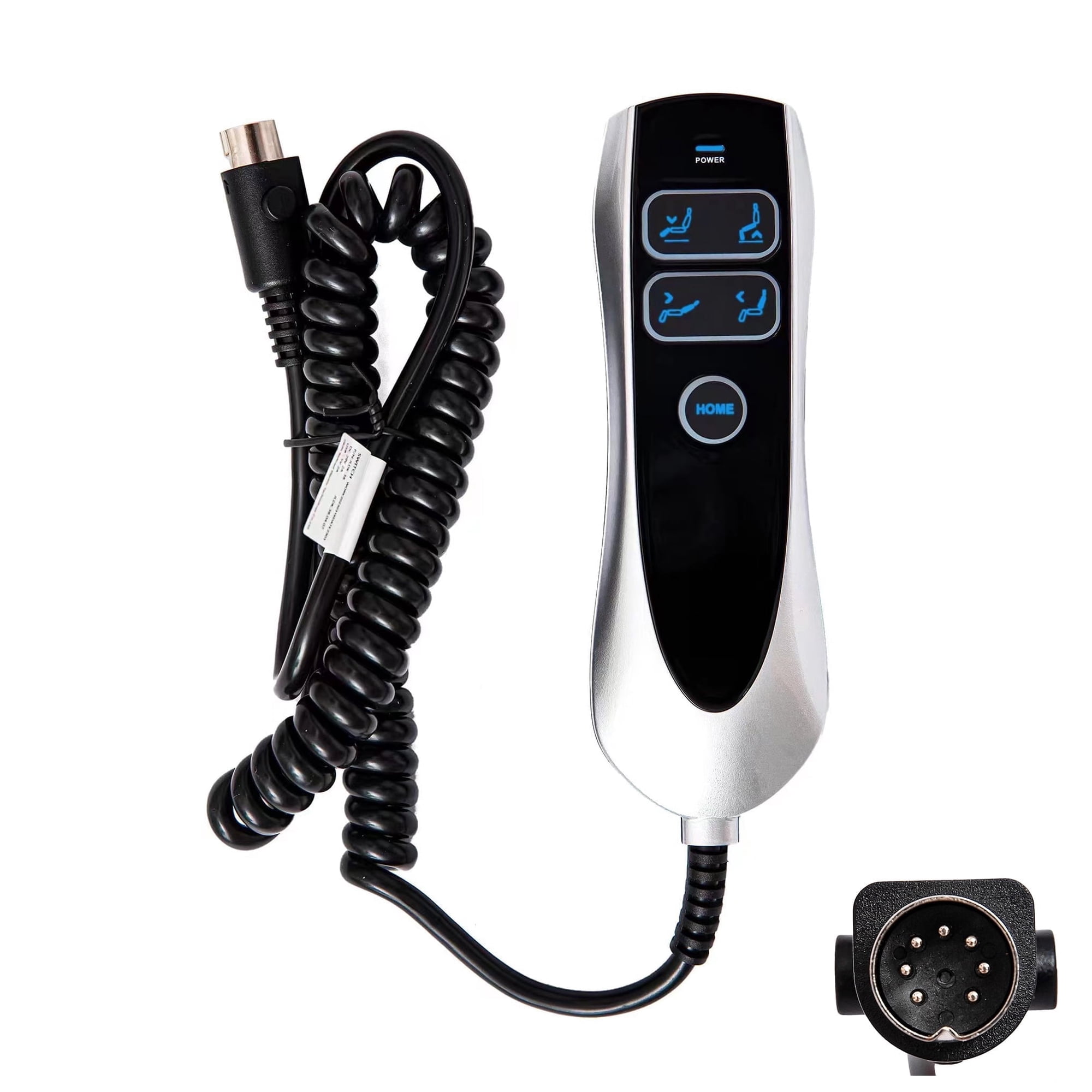 Okin 5 Button 7 Pin Remote Hand Control for Power Recliner Couch Lift Chairs with USB and Backlight