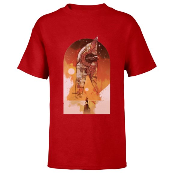 Star Wars The Book of Boba Fett Ship Tatooine - Short Sleeve T-Shirt for Kids – Customized-Red