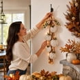 thumbnail image 6 of Rustic Wooden Pumpkin Door Hanging with Warm LED Lights,Halloween Decor 22.83-Inch Harvest Fall Farmhouse Decor with Autumn Leaves for Porch Entryway & Living Room., 6 of 8