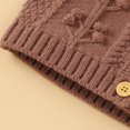 thumbnail image 4 of QUYUON Infant Baby Knit Jumpsuits Newborn Toddler Baby Girls Long Sleeve Button Front Rompers Kids Ribbed Knitted One-Piece Bodysuits Outerwear Sweaters Coat Brown 90, 4 of 8