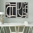 thumbnail image 4 of IDEA4WALL Framed Canvas Print Wall Art Modern Graphic Black & White Curved Line Patterns Illustrations Abstract Digital Art Decorative Contemporary for Living Room, Bedroom, Office - 16"x24"x2 White, 4 of 5