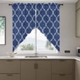 thumbnail image 4 of Blue Plaid Swag Valances for Windows 2 Pack Retro Country Moroccan National Geometrical Plaid Swag Kitchen Curtains 63 Inches Long Rod Pocket Short Window Treatment for Kitchen Bathroom 36"x63", 4 of 9