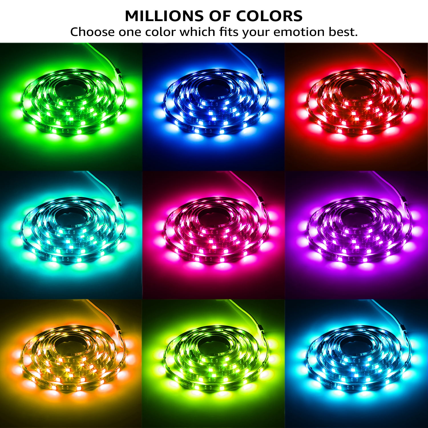 TORCHSTAR LED TV Backlight Kit Multi-Color Strip Light, Work with Alexa, Smart Phone Control, Dimmable, Waterproof Strip Light*4, Flexible Strips for Home Theater, Monitor, Screen
