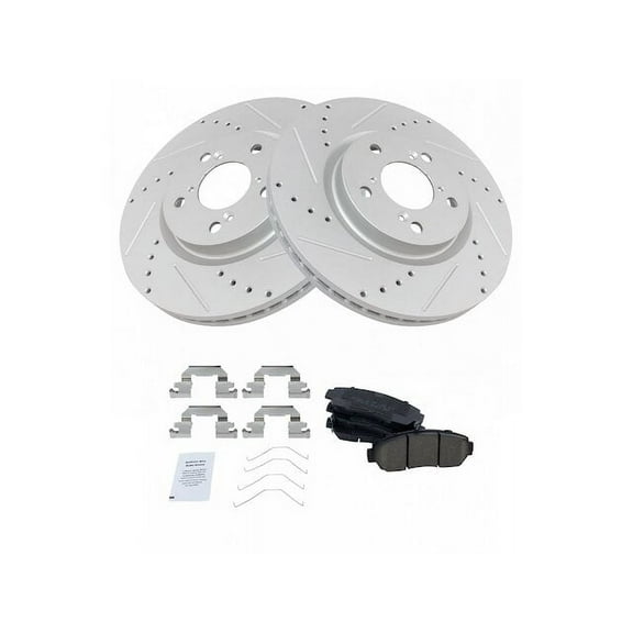 Front Brake Pad and Rotor Kit - Compatible with 2011 - 2014 Honda Odyssey 2012 2013