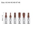 thumbnail image 2 of Unique Bargains 1/4-Inch Drive Bit Socket Set H3 H4 H5 H6 H7 H8 S2 Steel 38mm Length 6pcs, 2 of 3