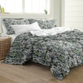 thumbnail image 7 of Delara GOTS Certified 100% Organic Cotton Floral Reversible Print Duvet Cover and Sham Set of 2, King 108"X92", Multi-Color, 7 of 7