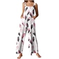 thumbnail image 7 of Neewe Women's Casual Loose Overalls Jumpsuits One Piece Sleeveless Printed Wide Leg Long Pant Rompers With Pockets-Black 2XL, 7 of 7
