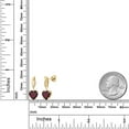 thumbnail image 6 of Gem Stone King 4.05 Ct Red Rhodolite Garnet G/H Lab Grown Diamond 14K Yellow Gold Earrings, 6 of 6