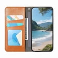 thumbnail image 2 of Wallet Case for Samsung Galaxy A52 5G Leather Magnetic Flip, Card Slots, Wrist Strap Brown, 2 of 5