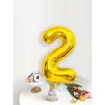 thumbnail image 1 of 1pc Digital Shaped Balloon, 32 Inch Gold Metallic PE Decorative Balloon, For Birthday Party, 1 of 5