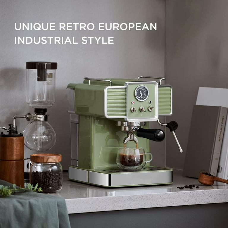 Espresso Coffee Machine 15 Bar with Milk Frother Steam Wand, 1350W