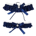 thumbnail image 5 of HONMEET 1Pair Elastic Blue Lace Garter Bowknot Thigh Ring Wedding Leg Loop, 5 of 8