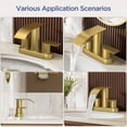 thumbnail image 6 of TVOFEK Waterfall Centerset Bathroom Faucets for 2 or 3 Hole with Metal Pop up Drain and cUPC Hose, 4 inch Brushed Gold Two Handles Basin Sink Faucet for Vanity RV Lavatory, 6 of 14