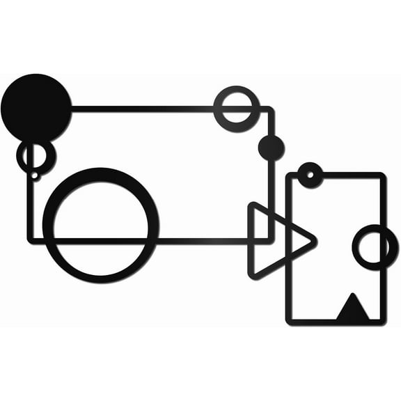 Metal Geometric Wall Decor Black Wall Sculptures Iron Round Triangle Rectangle Abstract Wall Hanging Artwork Sign Ornament