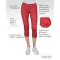 thumbnail image 3 of MeMoi Denim Zipper Capri Cotton Blend Jean Leggings - Womens - Female (Large/X-Large, Red), 3 of 7
