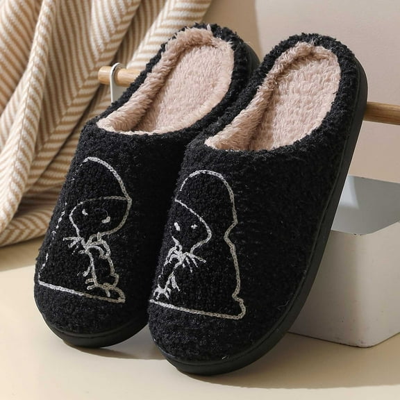KANG Halloween Cute Cartoon Warm Winter Slippers For And Couples Home Footwear