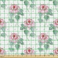 thumbnail image 2 of Ambesonne Floral Fabric by the Yard Upholstery, Polka Dots Flowers Romantic, 10 Yards, Soft Pink and Pale Seafoam, 2 of 5