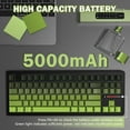 thumbnail image 6 of ATTACK SHARK M87PRO Wireless Mechanical Gaming Keyboard,Hot Swappable Gasket RGB Custom Keyboard,Linear Switch&Side Printed PBT Keycaps,BT5.0/2.4Ghz/Type-C,5000mAh Battery for Win Mac,Gradient Green, 6 of 16