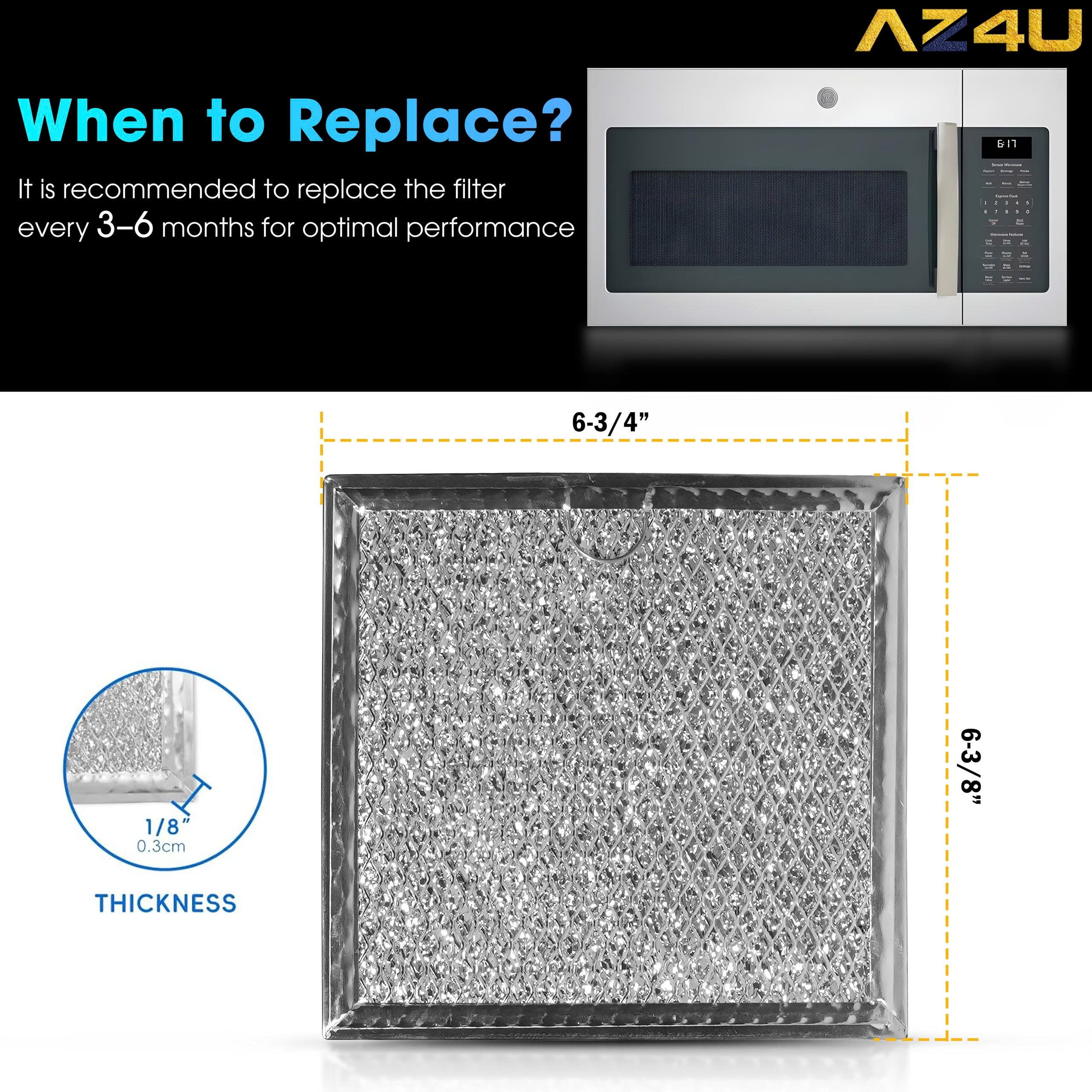 AZ4U 2 Pack Air Filter Factory Grease Filter Replacement For GE PNM9216SK2SS, PNM9216SK3SS, PVM1970DR1BB, PVM1970DR1CC Microwave Oven