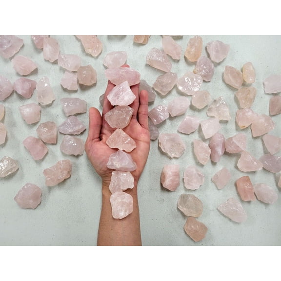 Rough Rose Quartz Crystals Bulk, Heart Chakra Raw Stones for Tumbling & Healing