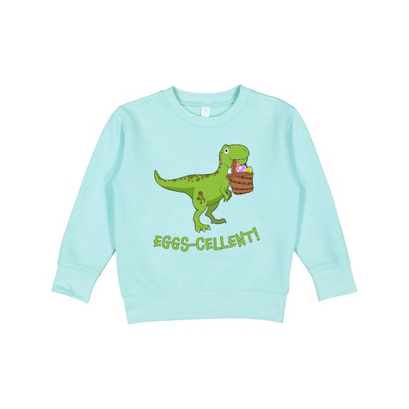 Inktastic Eggs-cellent Cute Easter T-rex Dinosaur Toddler Sweatshirt