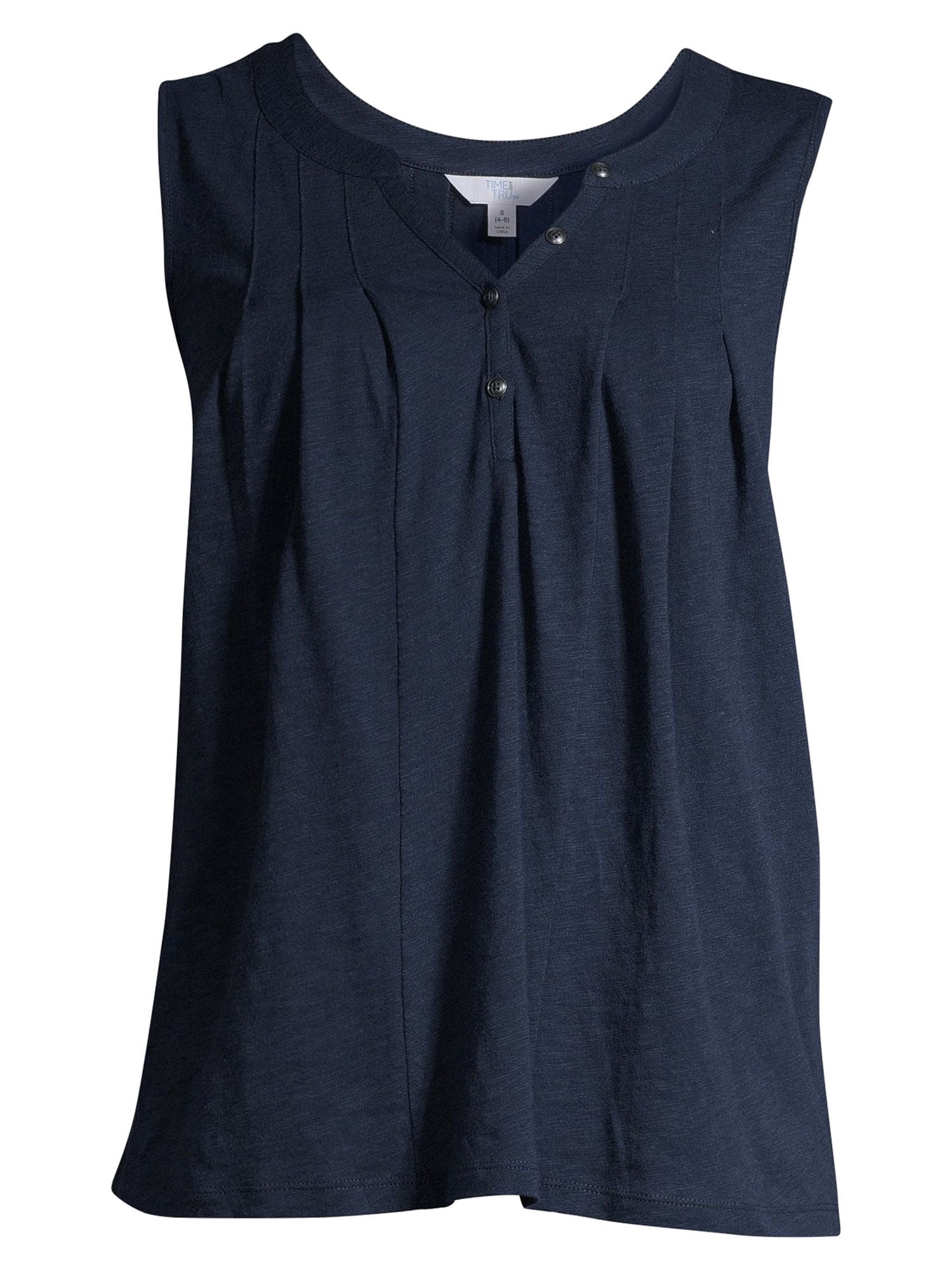 Time and Tru Women's Henley Tank Top