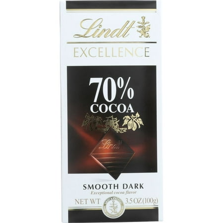 Lindt Excellence Dark Chocolate 70% Cocoa, 3.5-Oz Packages (Pack Of