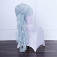 thumbnail image 4 of BalsaCircle 6 Dusty Blue Premium Solid Curly Chiffon Chair Sashes Slipcovers, 4 of 7