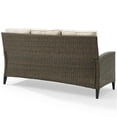 thumbnail image 4 of Afuera Living Taditional High Back Wicker Patio Sofa in Oatmeal and Brown, 4 of 12