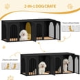 thumbnail image 3 of Hzuaneri Dog Crate Furniture for 2 Dogs, 63" Large Dog Kennel with Divider and Cushion for Medium Large Dogs, Double Dog Crate Furniture TV Stand, Black, 3 of 8