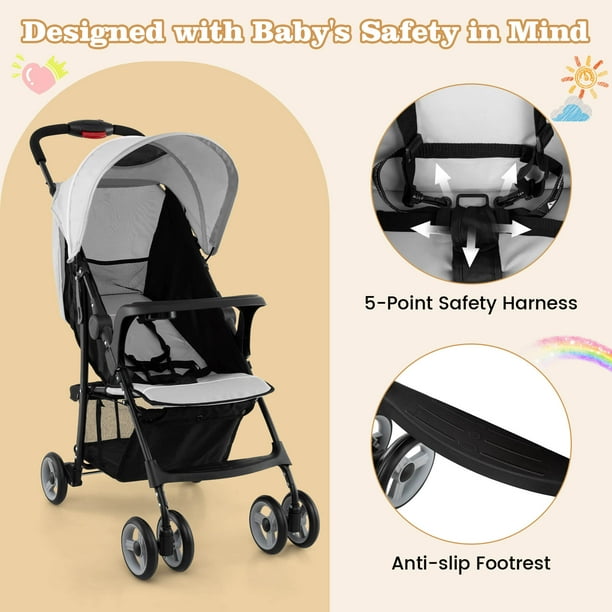 Costway Foldable Lightweight Baby Stroller Kids Travel Pushchair