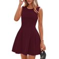 thumbnail image 1 of Vestido PRETTYGARDEN Línea A sin mangas burdeos talla pequeña, 1 of 8