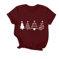 thumbnail image 1 of Navidad Mujeres Tops, Cuello Redondo Manga Corta Impresa Camiseta, Vintage Holiday Humor Tee Top, 1 of 4