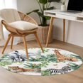 thumbnail image 5 of Round Area Rug 4ft,Summer Giraffe Tiger Zebra Palm Leaf Washable Carpet Non-Slip Runner Accent Rugs Indoor Floor Mat for Bedroom Living Room Decor,Tropical Plant, 5 of 9
