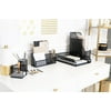 Blu Monaco Riviera 6 Piece Black Desk Organizer Set