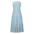 thumbnail image 5 of Bigersell Midi Tank Dress for Women Fashion Women Summer Casual Print Sleeveless Lace Patchwork Tank Long Dress Plus Ball Gown Dress Style 24711, Female Regular Dresses Blue XL, 5 of 8