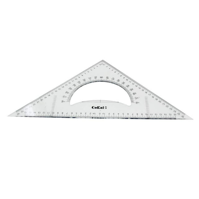 HUGFEGWE 40CM Large Triangle Ruler Square Set Plastic Triangular Scale Architectural Ruler for Students Homeschoolers Architects Engineers 1pcs CJB91-23300