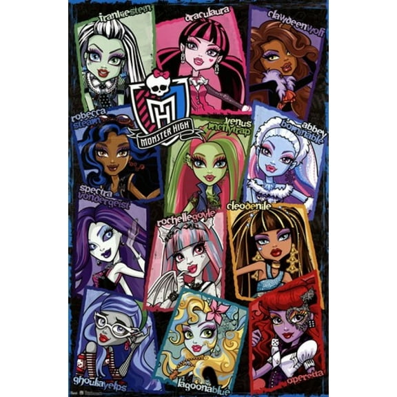 Rolled Poster Monster High - Grid Laminated 24" x 36" Framed