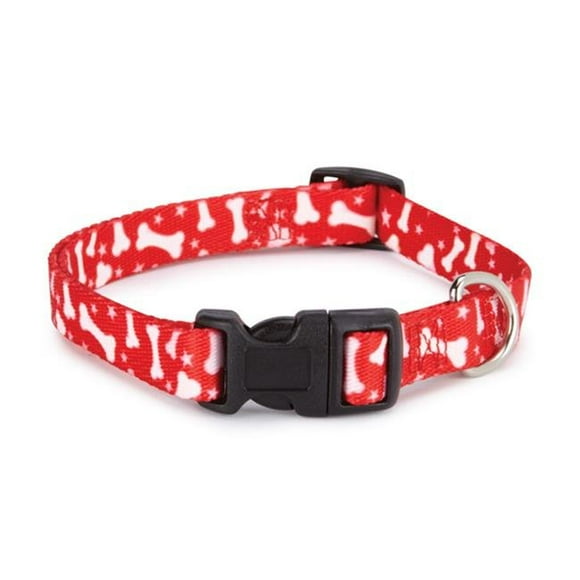 CC Pooch Patterns Collar 18-26 In Red Bone P