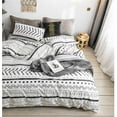 thumbnail image 1 of Bohemian King Bedding Duvet Cover Set - Black Striped Ethnic Boho Printed in White 100% Natural Cotton with 3 Pieces Ultra Soft Breathable Comforter Cover Extremely Durable and Fade Resistant, 1 of 1