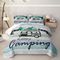 thumbnail image 2 of Manfei Kawaii Camper Twin Quilt Set 2 Pieces,Cute Adventure Car Twin Coverlet Set,Light Blue White,1 Bedspread and 1 Pillowcase, 2 of 7