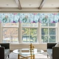 thumbnail image 4 of Curtain Valance for Windows Floral Sea Turtle Kitchen Curtain Valances Starfish Shell Coral Teal Green Valances Window Treatments Short Curtains for Kitchen Living Room Bedroom Home Decor 54x18 Inch, 4 of 9