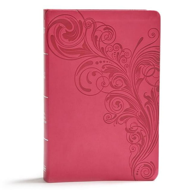 Bible de Référence à Imprimé Géant KJV, Cuir Rose Toucher Indexé