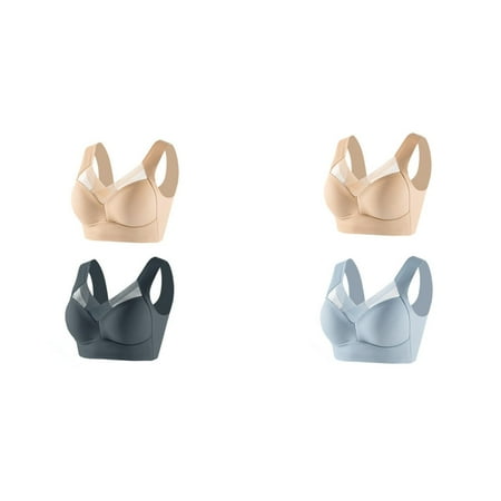 (2-Pack) Kcodviy 2Pc Women s Large Strapless Lightweight Sports Bras for Women Lace Tank Top Underwear Womens Bras Comfortable Wide Band Thin Side Fold Side Strapless Bra for Women Gather Adj