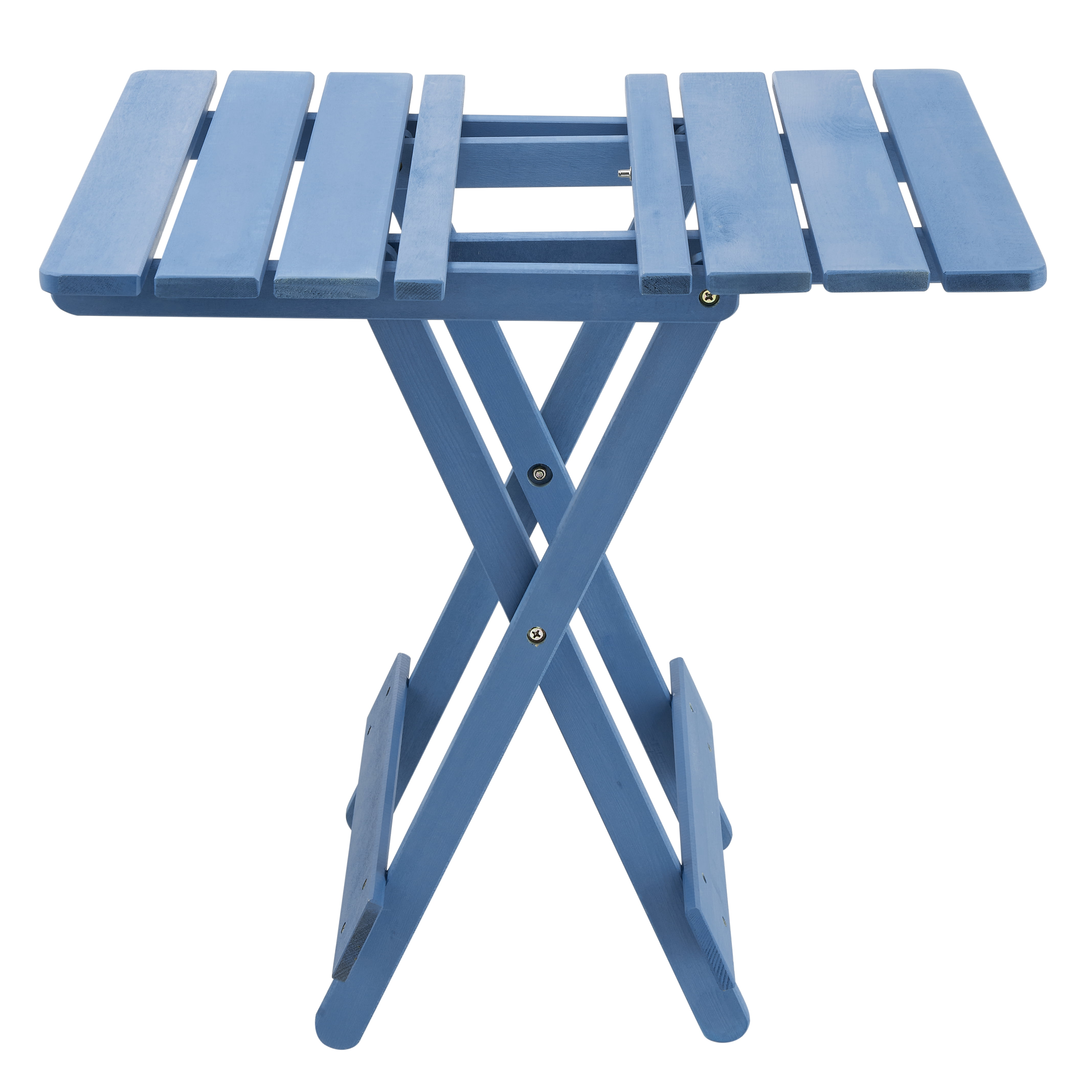 Folding Square Table,Portable Outdoor Solid Wood Table for Space-Saving,Patio,Blue