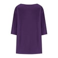 thumbnail image 6 of Otntypg Plus Size Tops for Women Pleated Front Crewneck Short Sleeve Blouses to Hide Belly 2025 Summer Flowy Tunic Shirts for Leggings Purple XXXXXL, 6 of 7