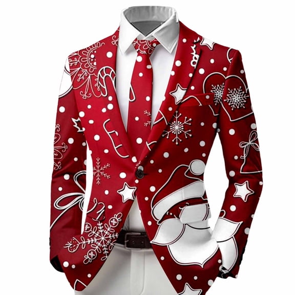Big Suit Jackets For Kids Boys Button Down Christmas Graphic Snowflake Print Party Formal Wear Outfit Fit Fall Outdoor Casual Outerwear Size 11-12T