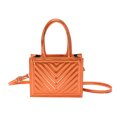 thumbnail image 1 of Bolsa De Hombro Bolso de mano para mujer, de piel sintética, acolchado, informal, para mujer, para niñas (naranja) Likrtyny Para Estrenar, 1 of 9