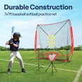 thumbnail image 6 of SPECSTAR Baseball Net, 7 x 7 ft Baseball Softball Hitting Net with Large Ball Collection System, with 2 Strike Zone, Batting Tee,Caddy, Carry Bag, 6 of 8